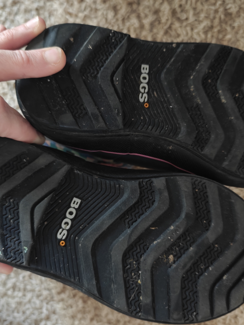 Bogs Gray Boots with Pink Accent - Picture 4 of 12